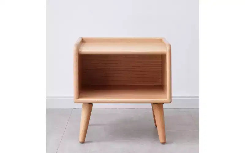 Table de chevet avec meuble de rangement, en hêtre massif simple, 40 cm de haut