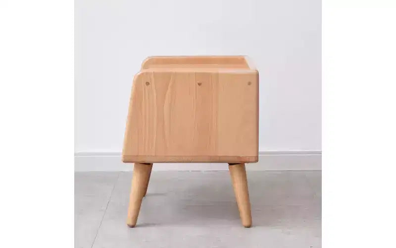 Table de chevet avec meuble de rangement, en hêtre massif simple, 40 cm de haut