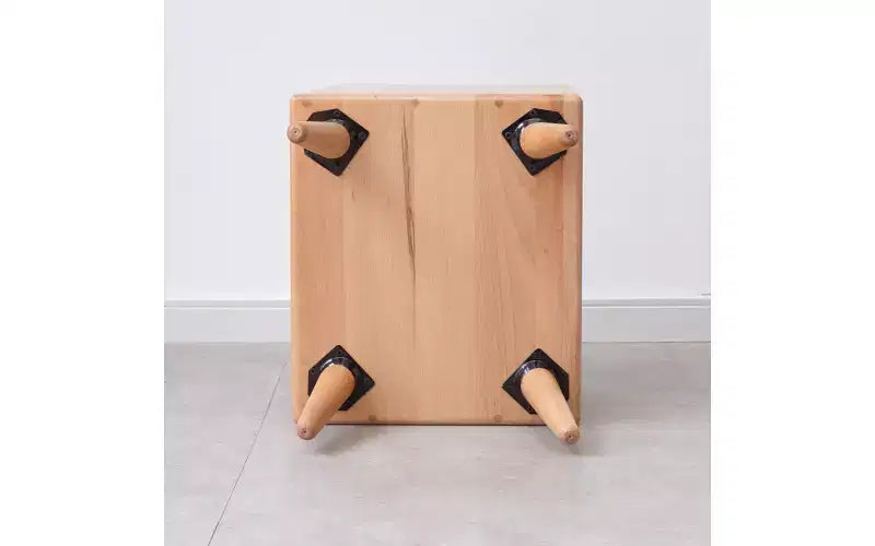 Table de chevet avec meuble de rangement, en hêtre massif simple, 40 cm de haut