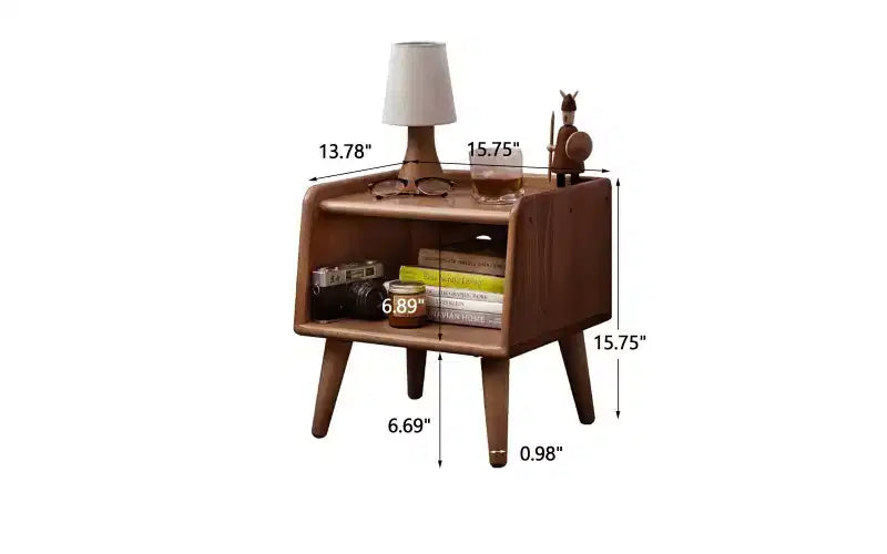 Table de chevet avec meuble de rangement, en hêtre massif simple, 40 cm de haut