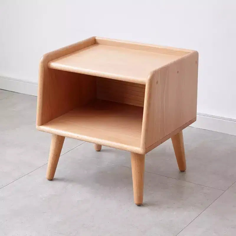 Table de chevet avec meuble de rangement, en hêtre massif simple, 40 cm de haut