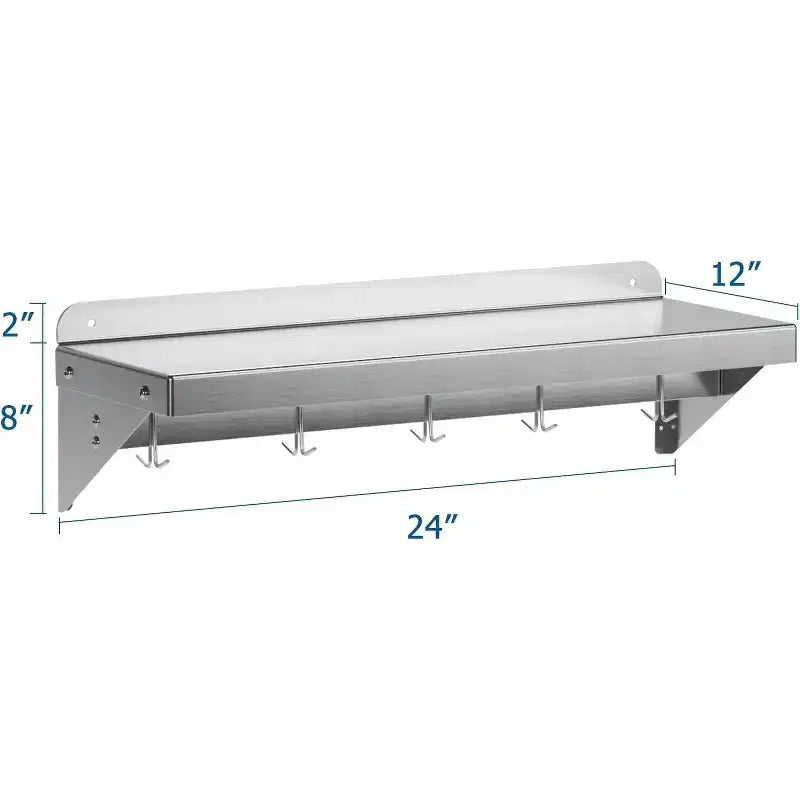 Étagère murale métallique polyvalente en acier inoxydable