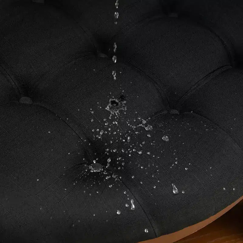 Table basse pouf ronde large à 2 niveaux capitonnée