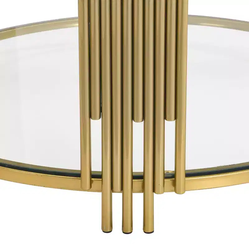 Table basse pouf ronde large à 2 niveaux capitonnée