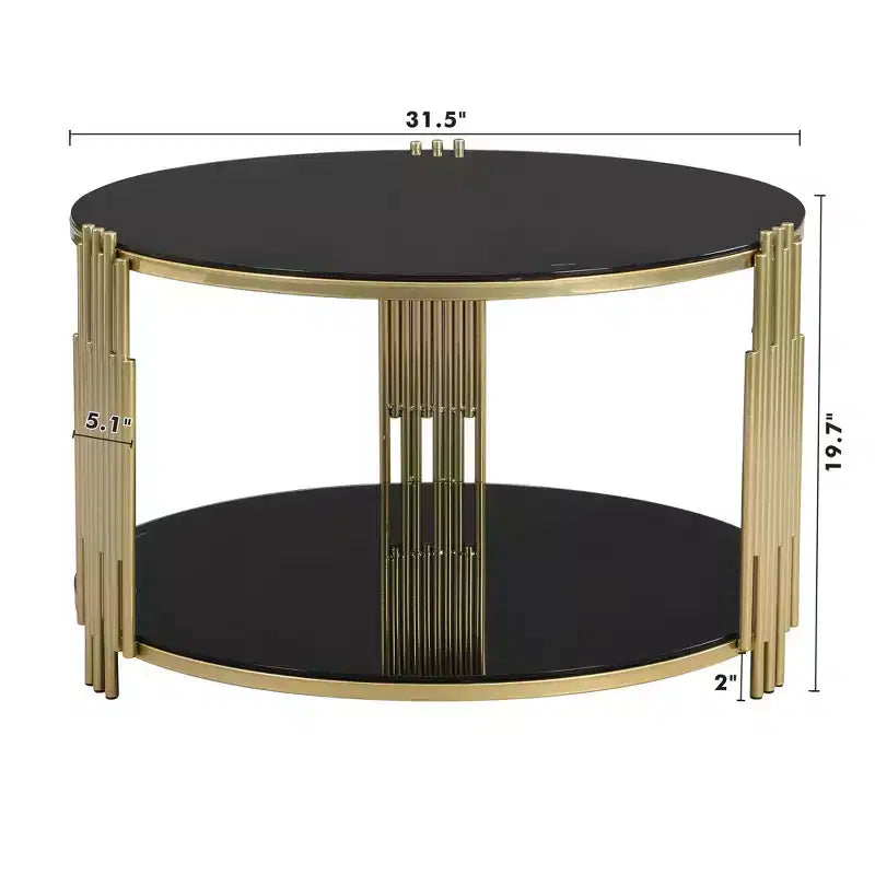 Table basse pouf ronde large à 2 niveaux capitonnée