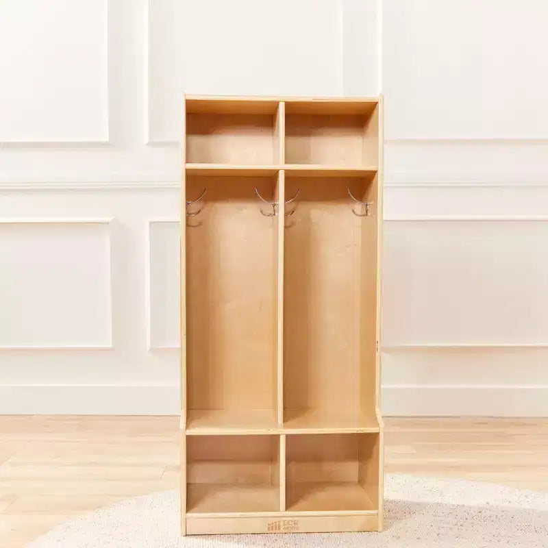 Porte-manteau à 2 sections avec banc et compartiments de rangement