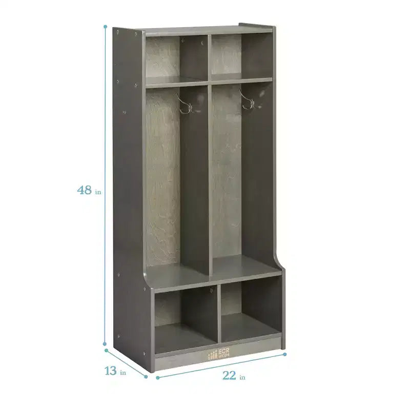 Porte-manteau à 2 sections avec banc et compartiments de rangement
