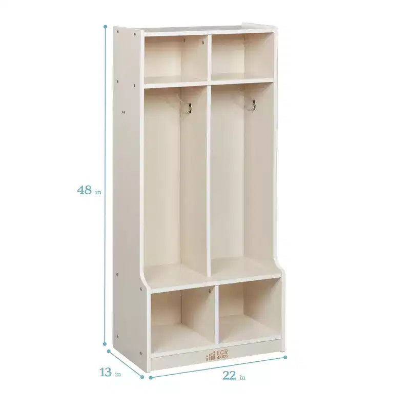 Porte-manteau à 2 sections avec banc et compartiments de rangement