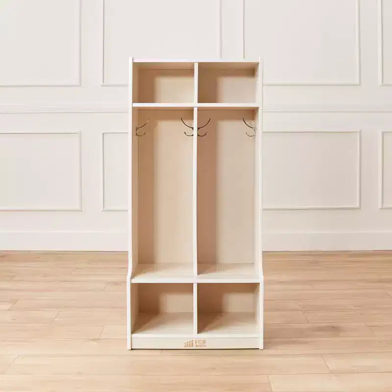 Porte-manteau à 2 sections avec banc et compartiments de rangement