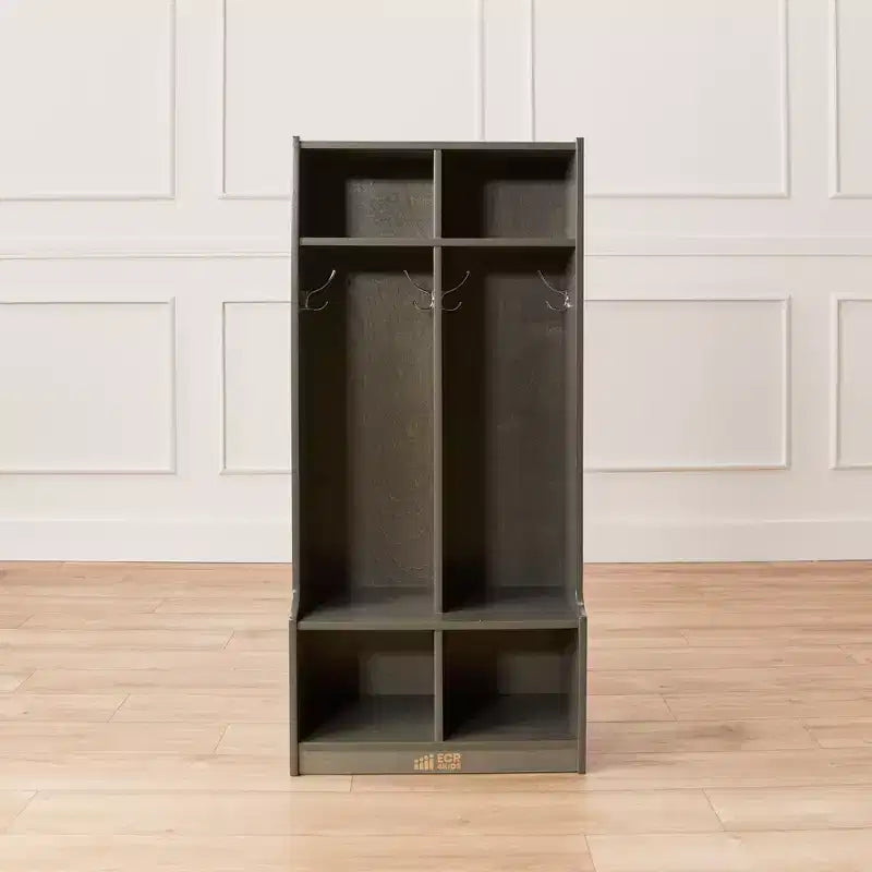 Porte-manteau à 2 sections avec banc et compartiments de rangement