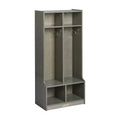ECR4Kids 2-Section Coat Locker with Bench and Cubby Storage Compartments, Kids Furniture