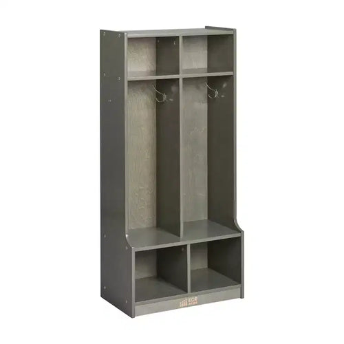 ECR4Kids 2-Section Coat Locker with Bench and Cubby Storage Compartments, Kids Furniture