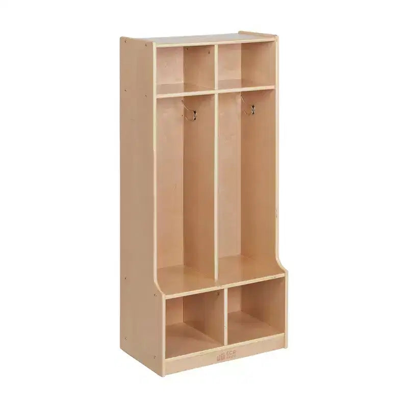 Porte-manteau à 2 sections avec banc et compartiments de rangement