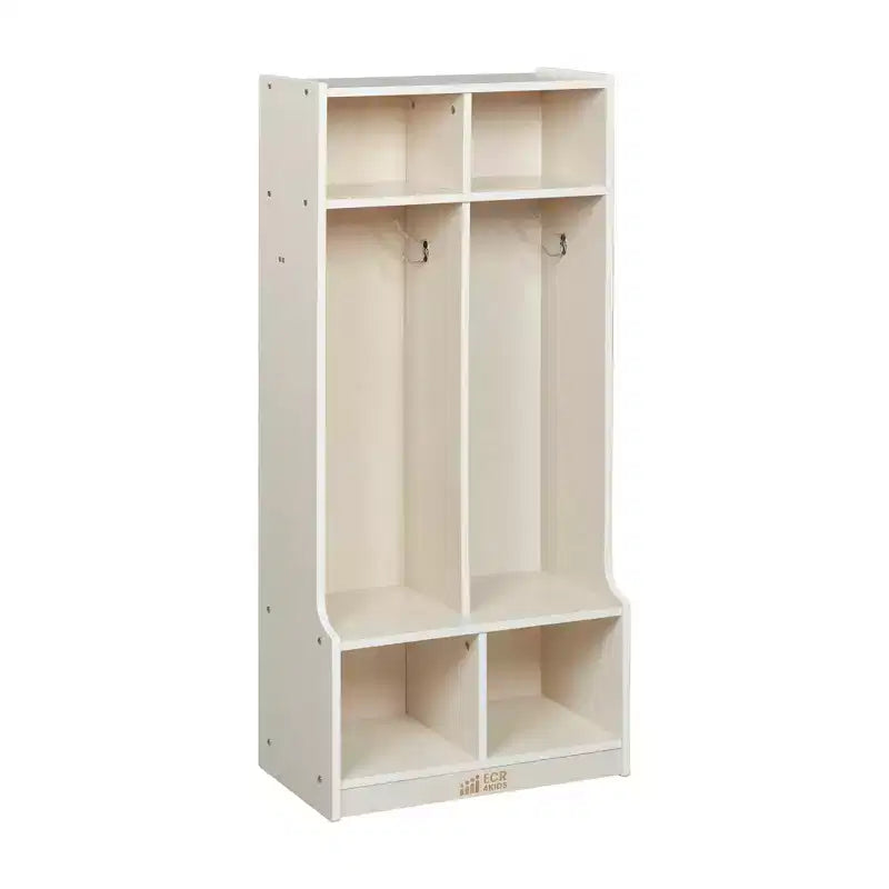 Porte-manteau à 2 sections avec banc et compartiments de rangement