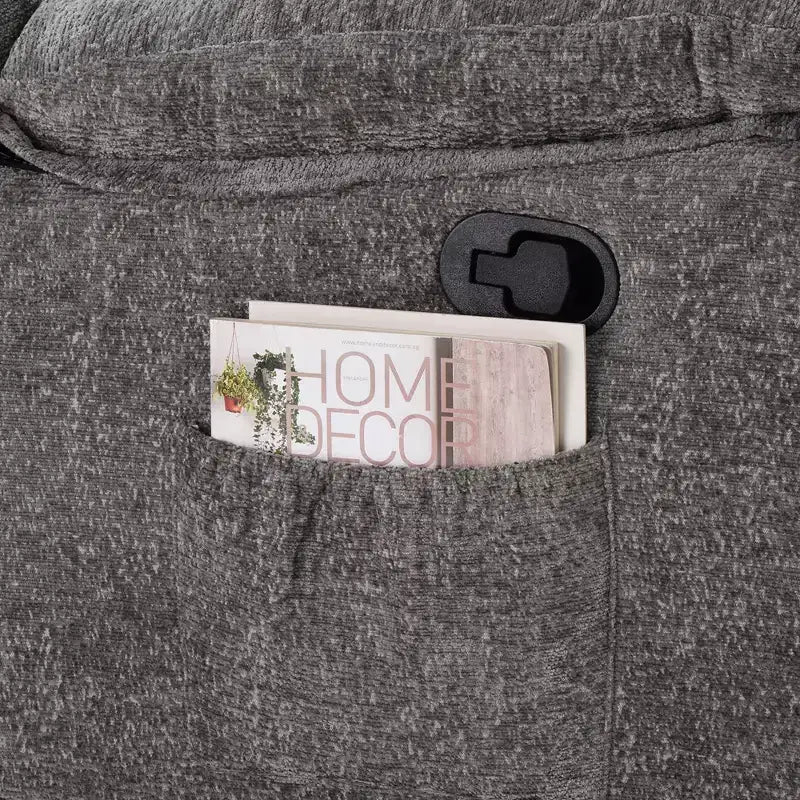 Canapé inclinable réglable, pouf + poche latérale, design ergonomique