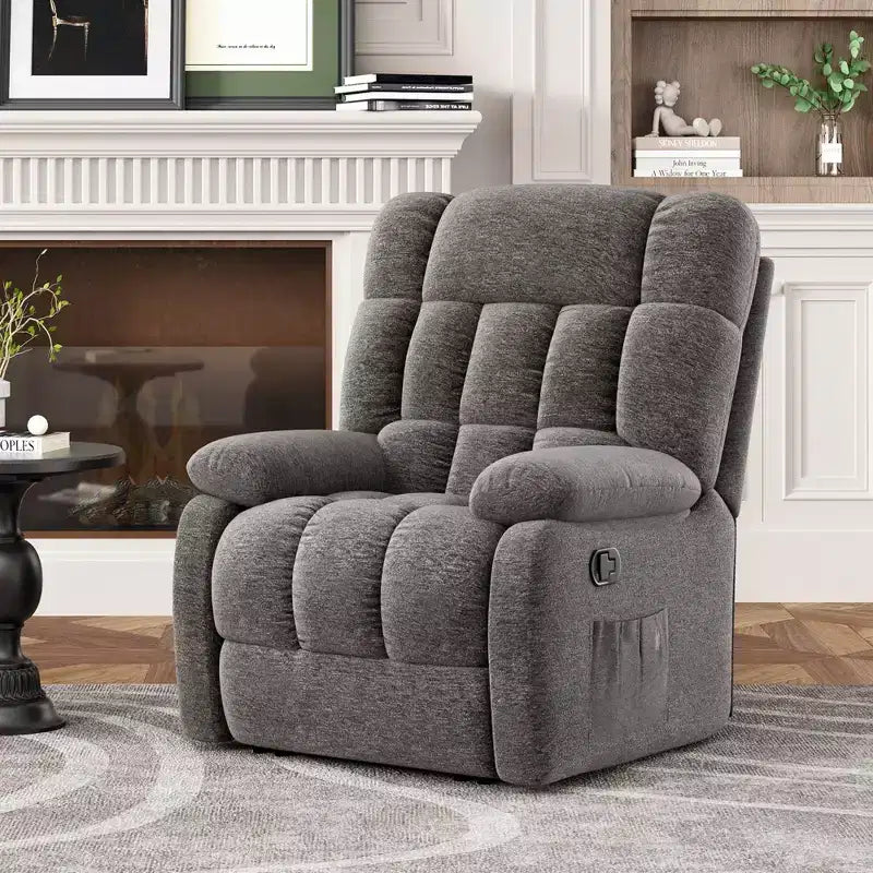 Adjustable reclining sofa (110 - 160), footstool + side pocket, ergonomic design