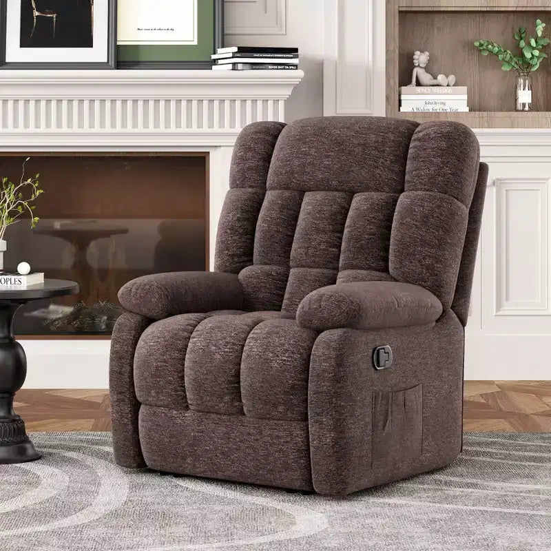Canapé inclinable réglable, pouf + poche latérale, design ergonomique