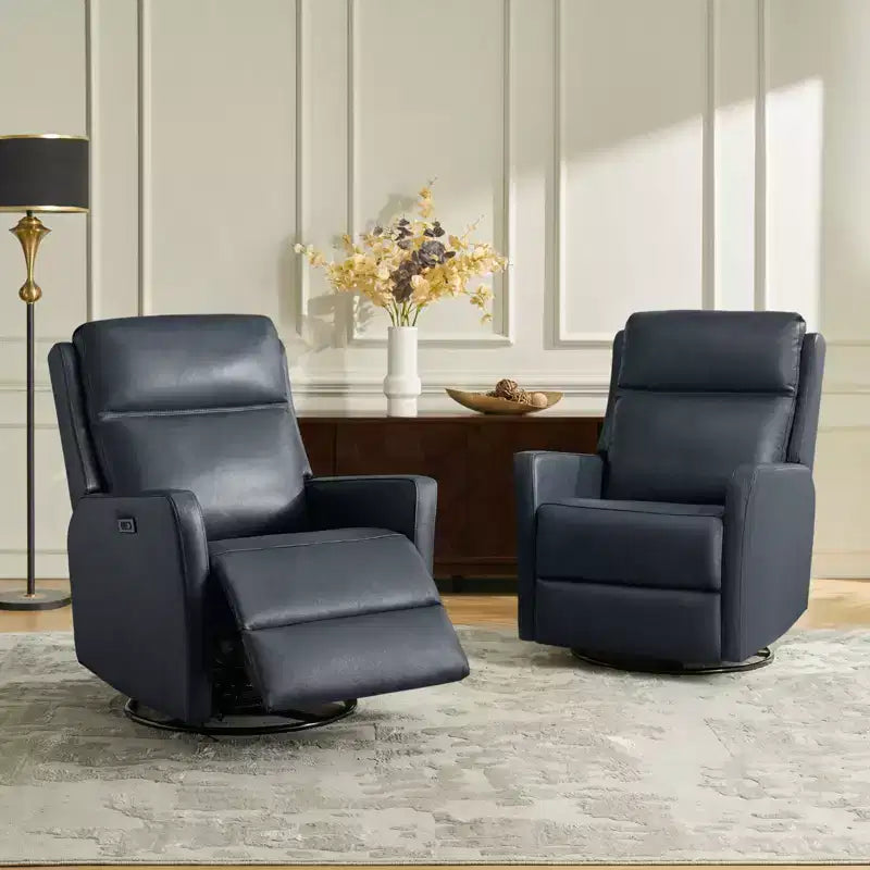 Fauteuil inclinable électrique de transition en cuir véritable avec ports USB