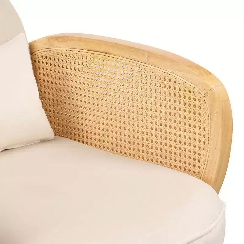 Chaises de salle à manger, dossier et assise rembourrés en mousse, accoudoirs en rotin, chaise d'appoint en rotin