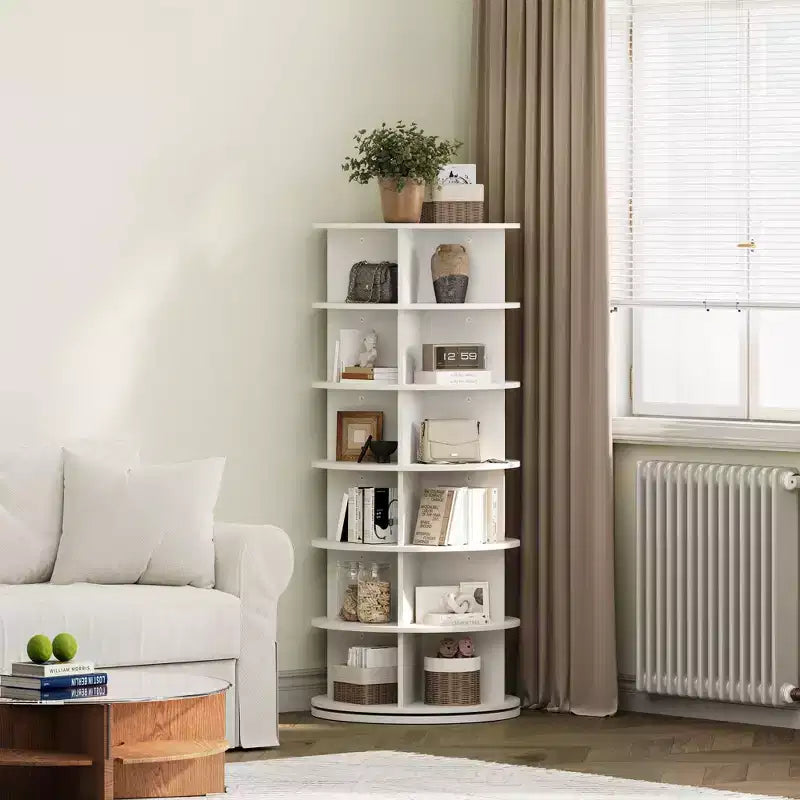 Organisateur de rangement à chaussures rotatif à 360° - Tour à chaussures pivotante à 6 niveaux
