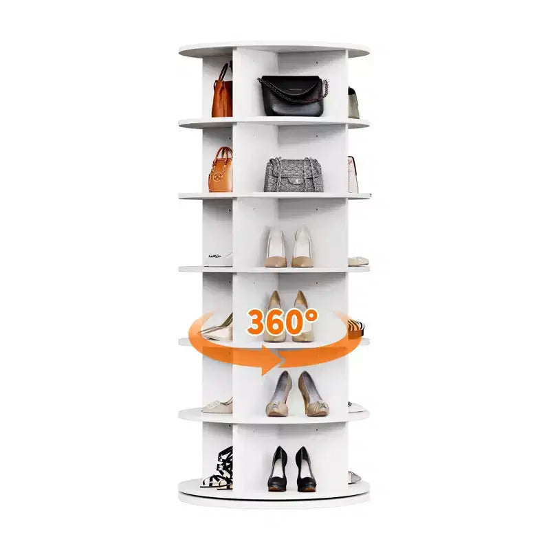 Organisateur de rangement à chaussures rotatif à 360° - Tour à chaussures pivotante à 6 niveaux