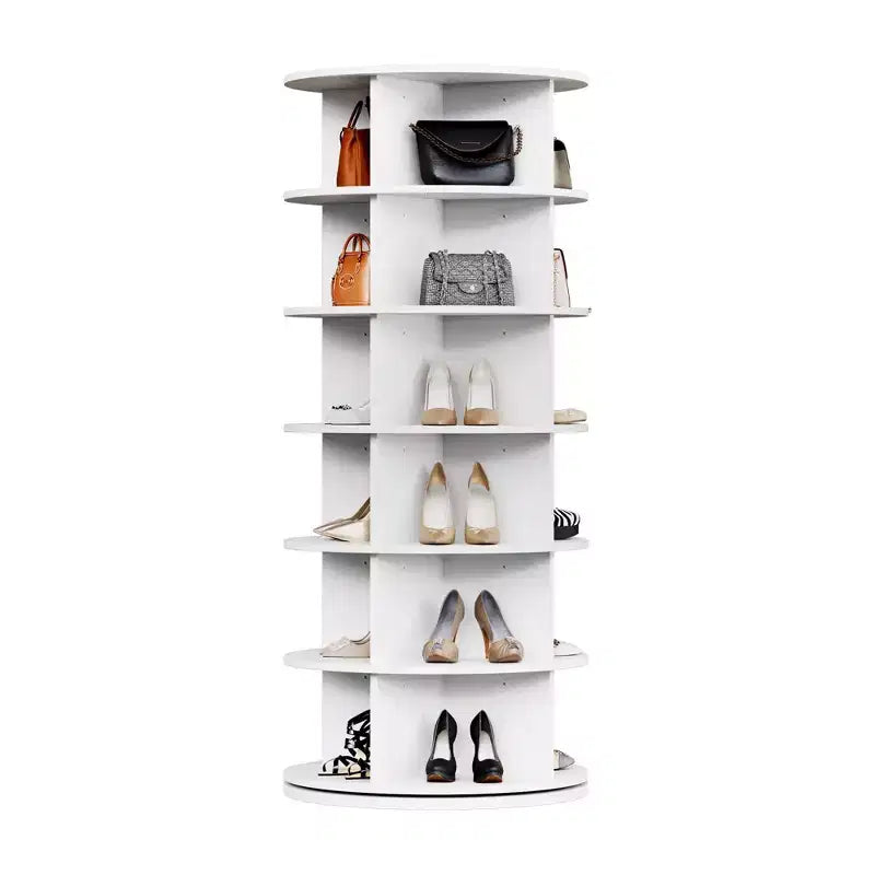 Organisateur de rangement à chaussures rotatif à 360° - Tour à chaussures pivotante à 6 niveaux