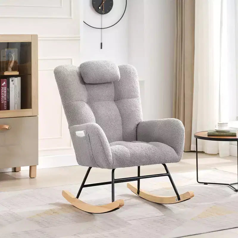 Fauteuil à bascule pour chambre d'enfant, tapissé, planeur, fauteuil à bascule d'appoint
