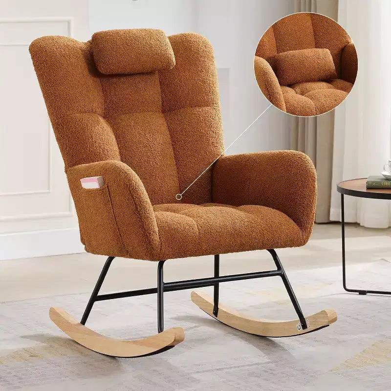 Fauteuil à bascule pour chambre d'enfant, tapissé, planeur, fauteuil à bascule d'appoint