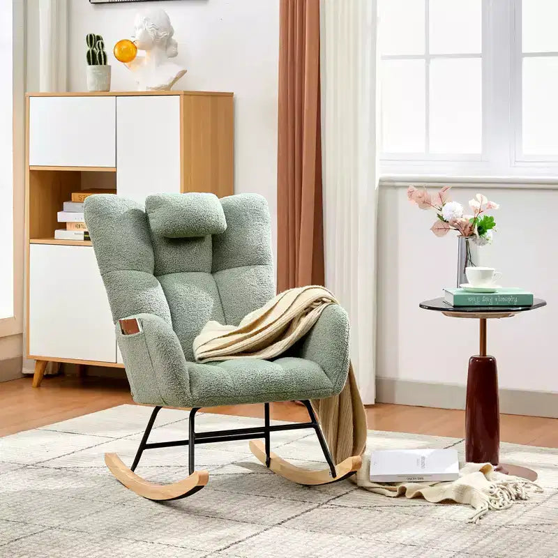 Fauteuil à bascule pour chambre d'enfant, tapissé, planeur, fauteuil à bascule d'appoint