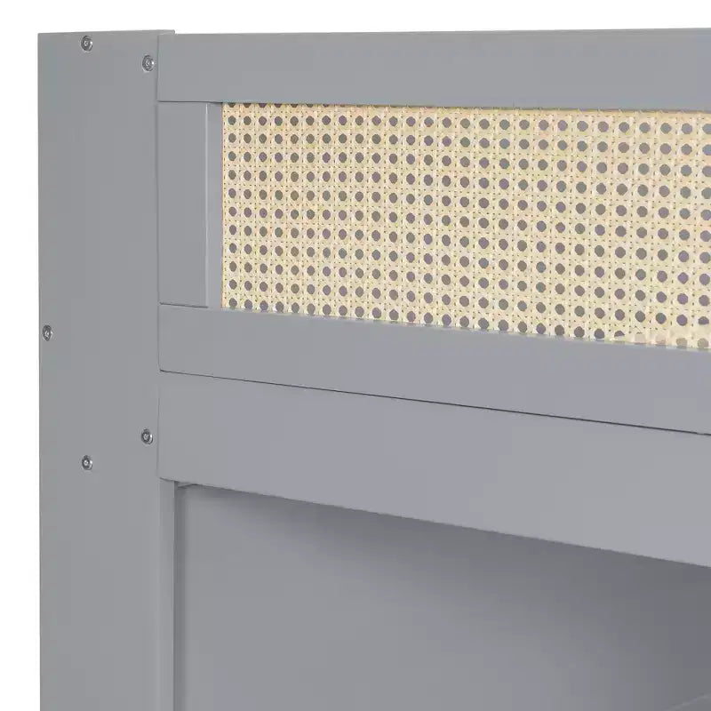 Lit superposé jumeau sur grand lit avec étagère et LED