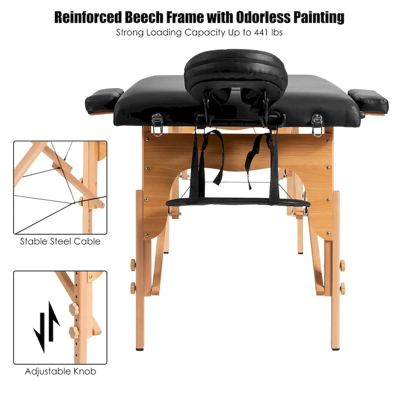 Table de massage portable ajustable pour lit de spa facial et tatouage