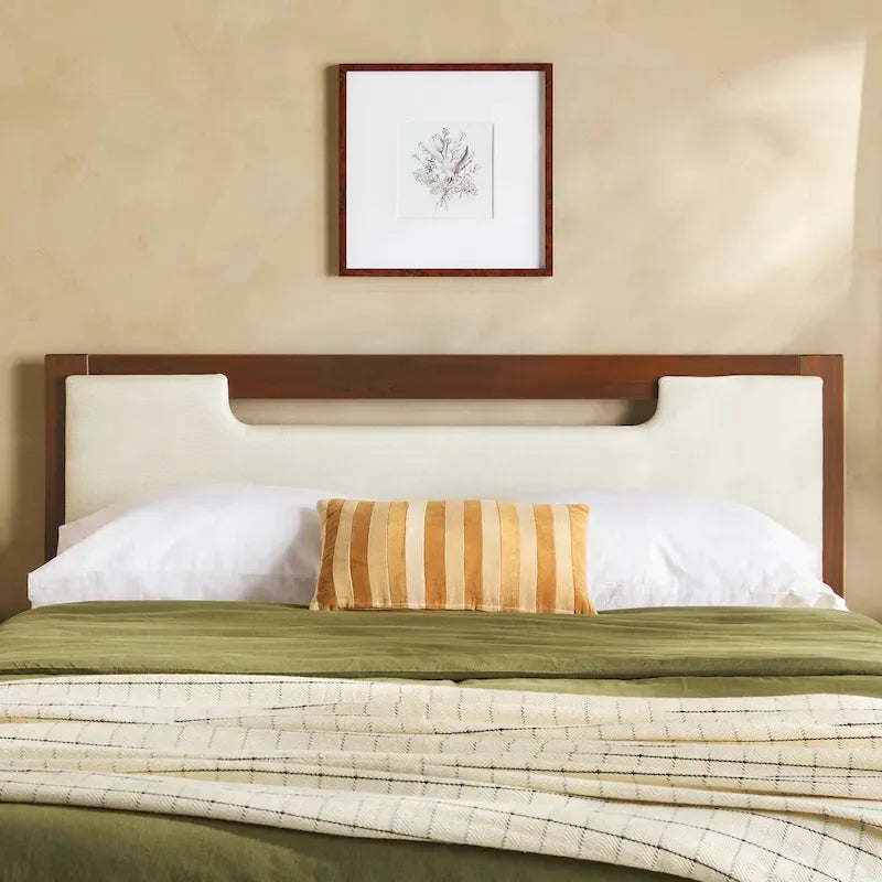 Lit plateforme de rangement en bois massif Mid-Century Modern