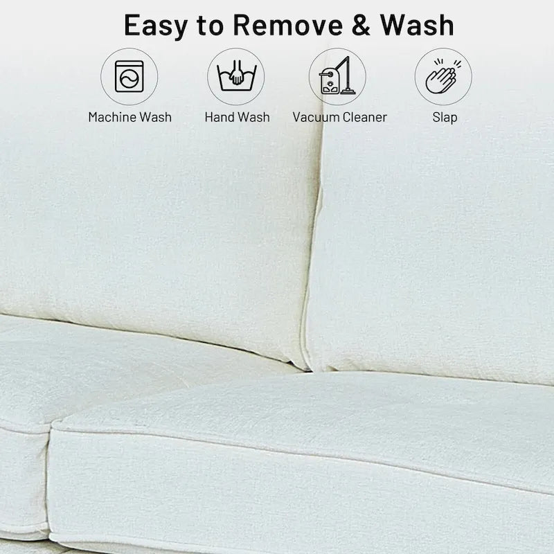 Causeuse de style moderne avec accoudoirs carrés de 208 cm de largeur en tissu chenille avec ports USB