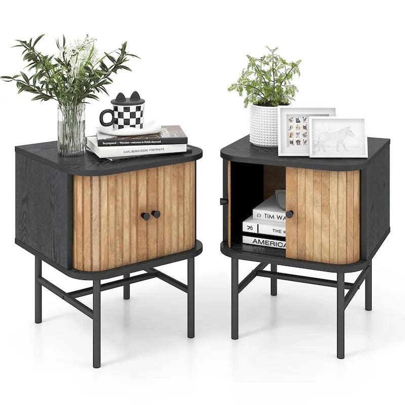 Table de chevet d'appoint compacte et moderne avec tiroir coulissant