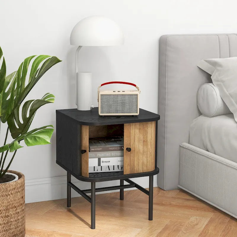 Table de chevet d'appoint compacte et moderne avec tiroir coulissant