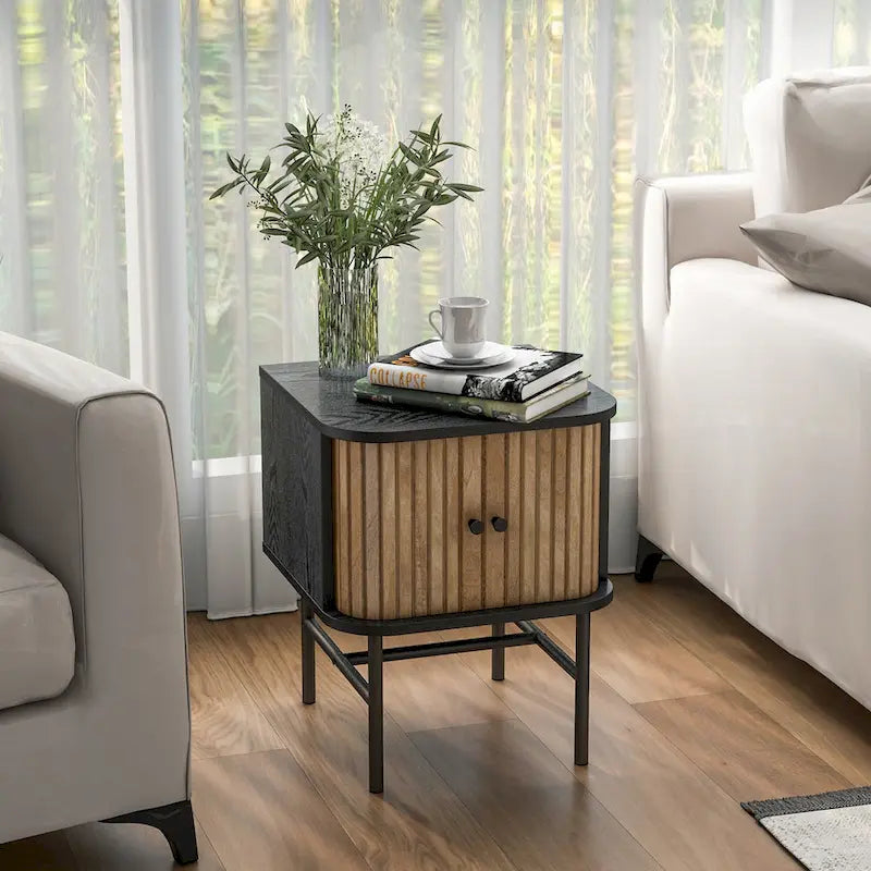 Table de chevet d'appoint compacte et moderne avec tiroir coulissant
