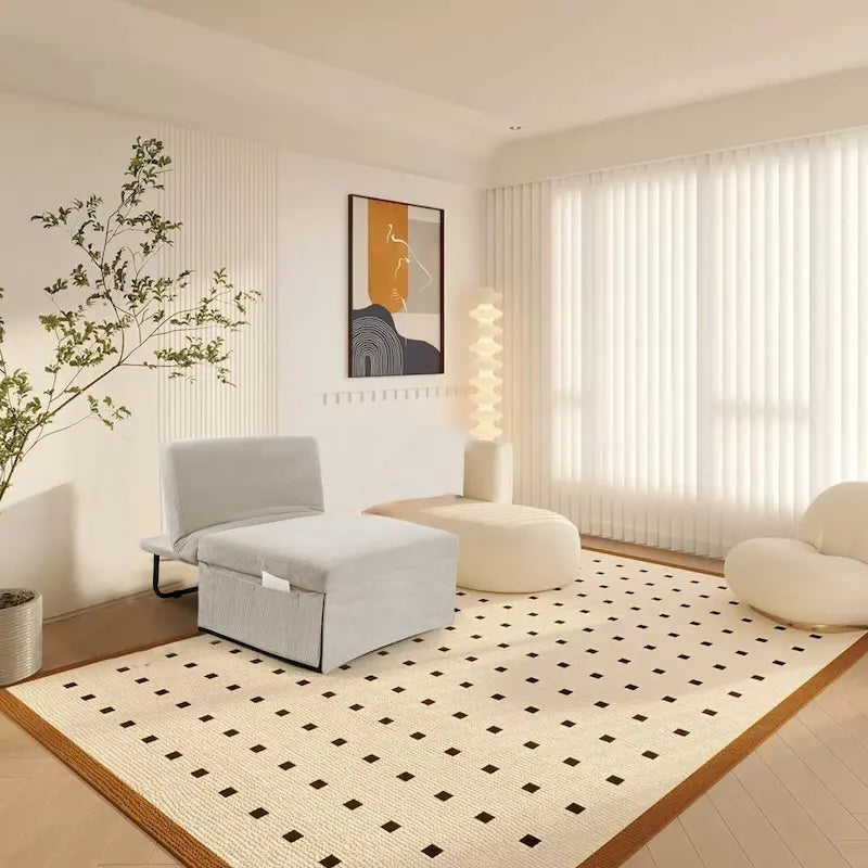 Fauteuil de salon convertible en velours côtelé blanc