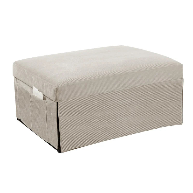Fauteuil de salon convertible en velours côtelé blanc