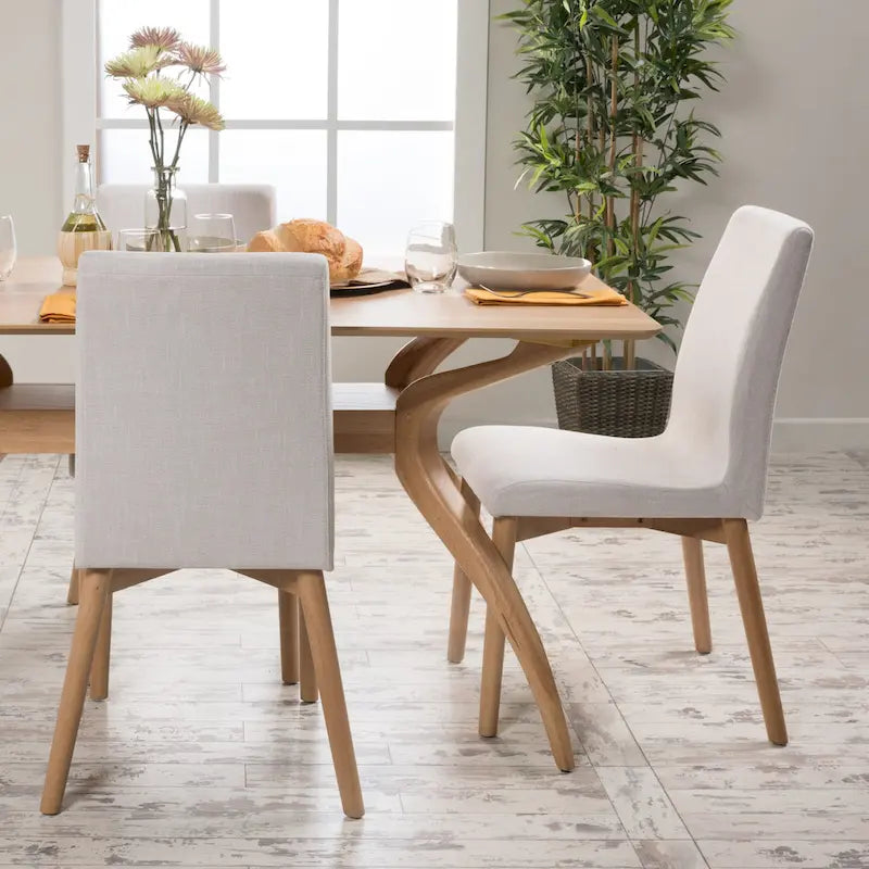 Chaise de salle à manger en tissu du milieu du siècle