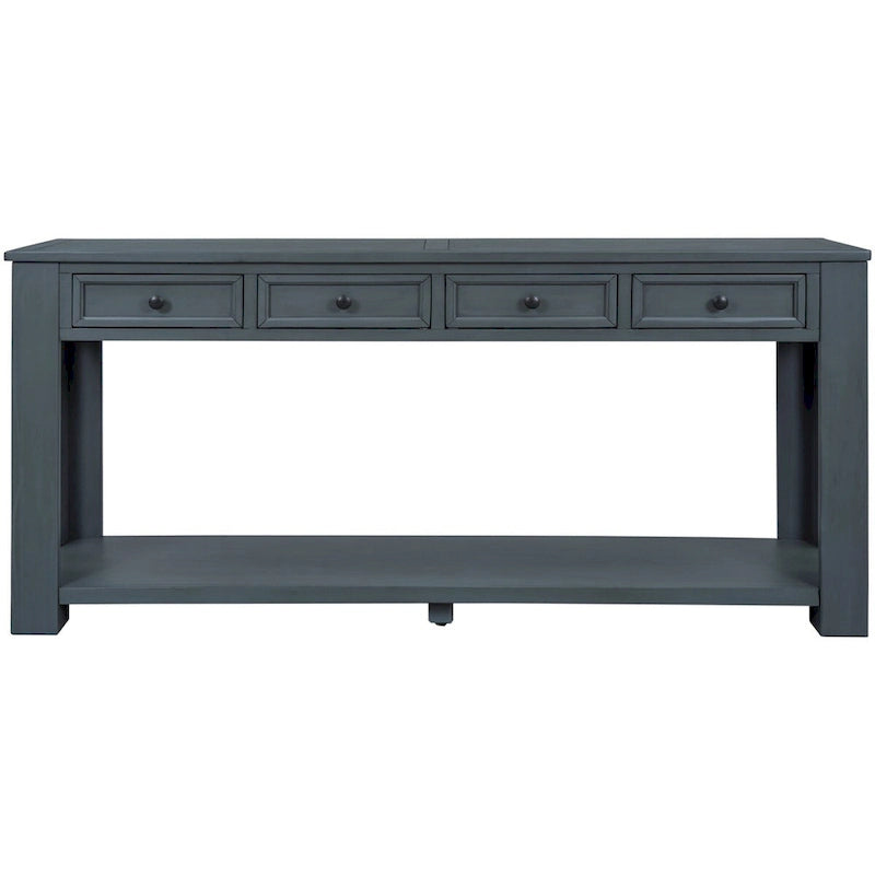 Console rustique avec tiroirs de rangement et étagère inférieure