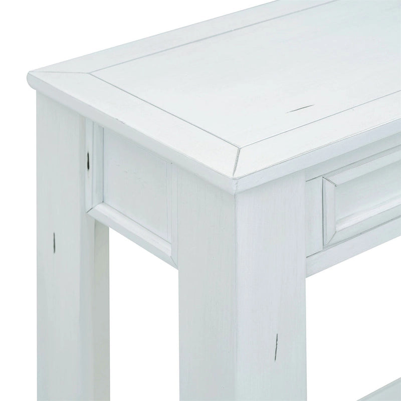 Console rustique avec tiroirs de rangement et étagère inférieure