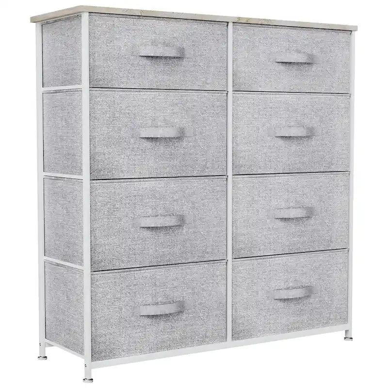 Commode de rangement à 8 tiroirs de tailles variées