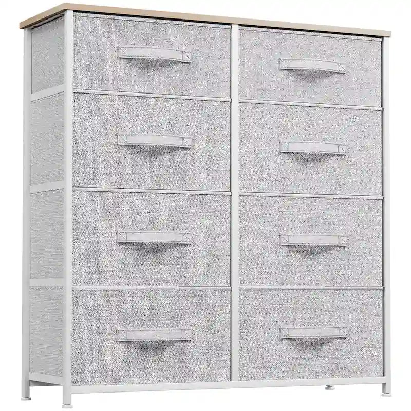 Commode de rangement à 8 tiroirs de tailles variées