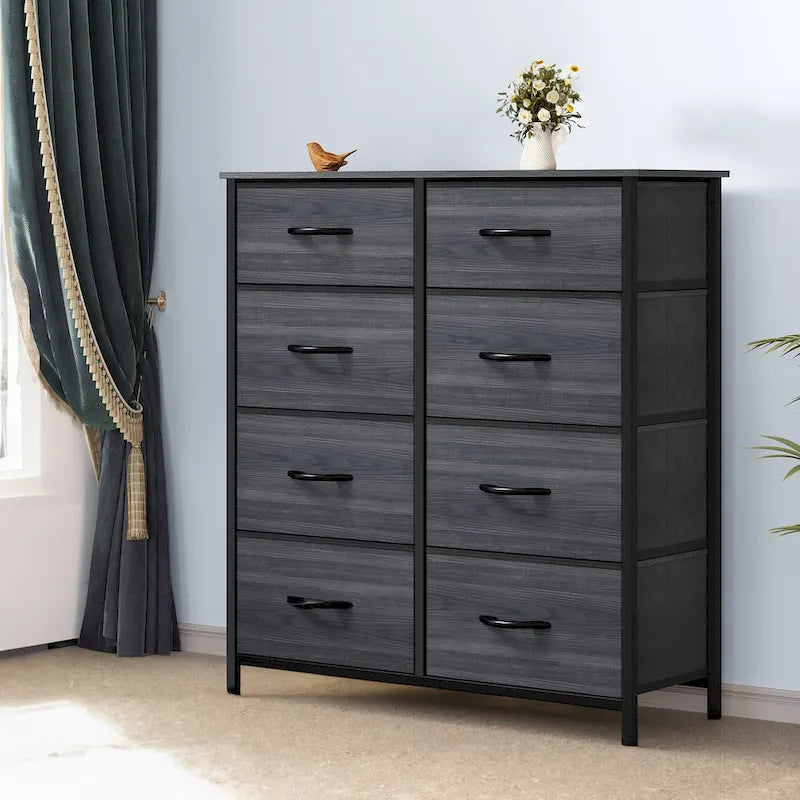 Commode de rangement à 8 tiroirs de tailles variées