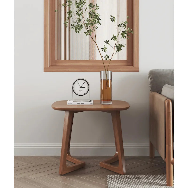 Table d'appoint rectangulaire scandinave en bois massif