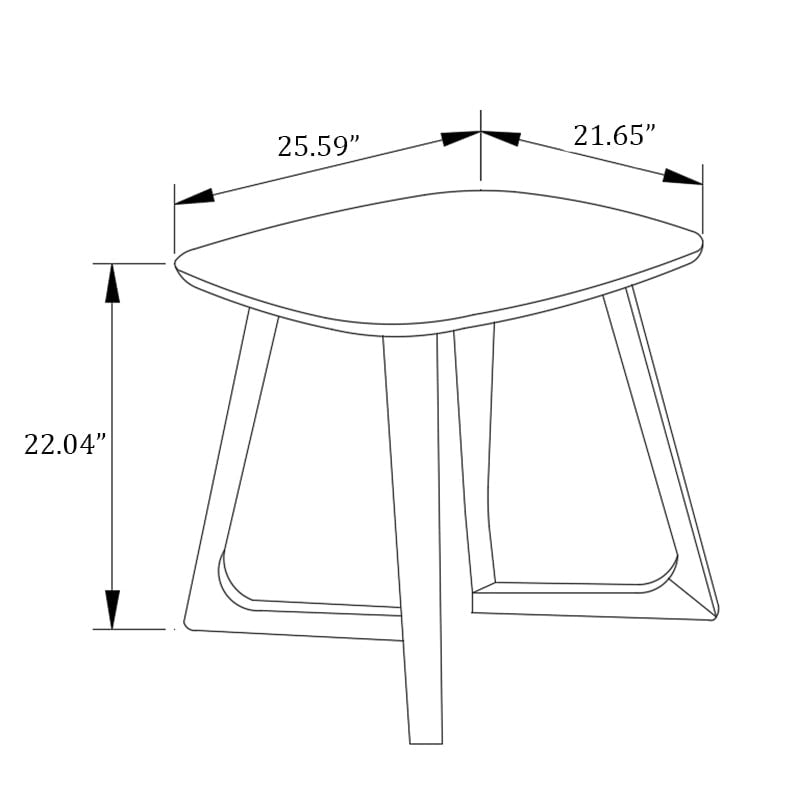 Table d'appoint rectangulaire scandinave en bois massif