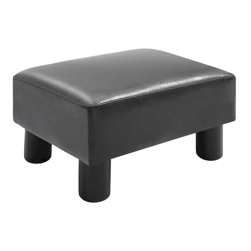 Repose-pieds ottoman rectangulaire moderne en similicuir avec siège rembourré en mousse