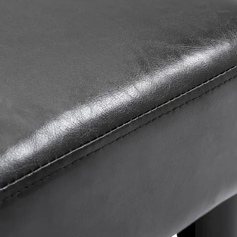 Repose-pieds ottoman rectangulaire moderne en similicuir avec siège rembourré en mousse