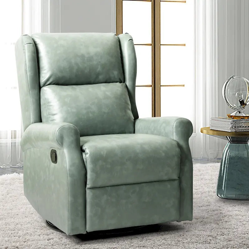 Fauteuil de chambre d'enfant pivotant contemporain en similicuir avec base en métal
