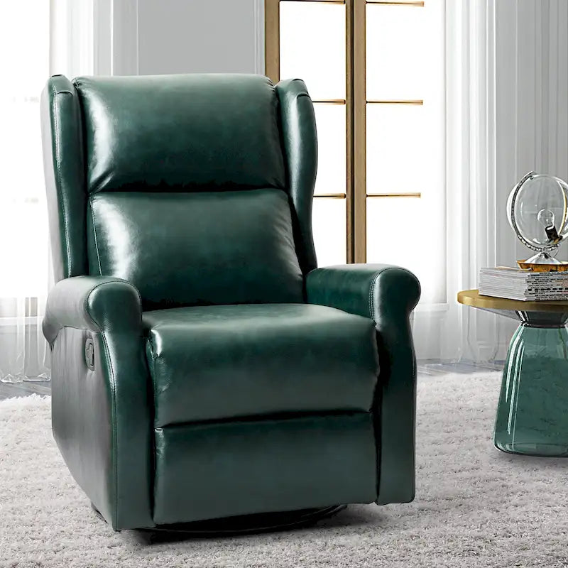 Fauteuil de chambre d'enfant pivotant contemporain en similicuir avec base en métal